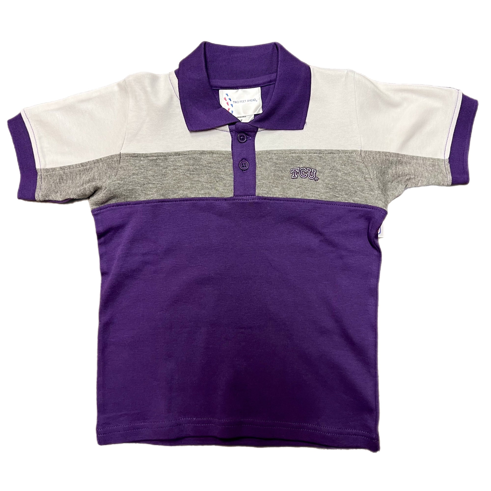 Color Block Polo Shirt | TCU Purple