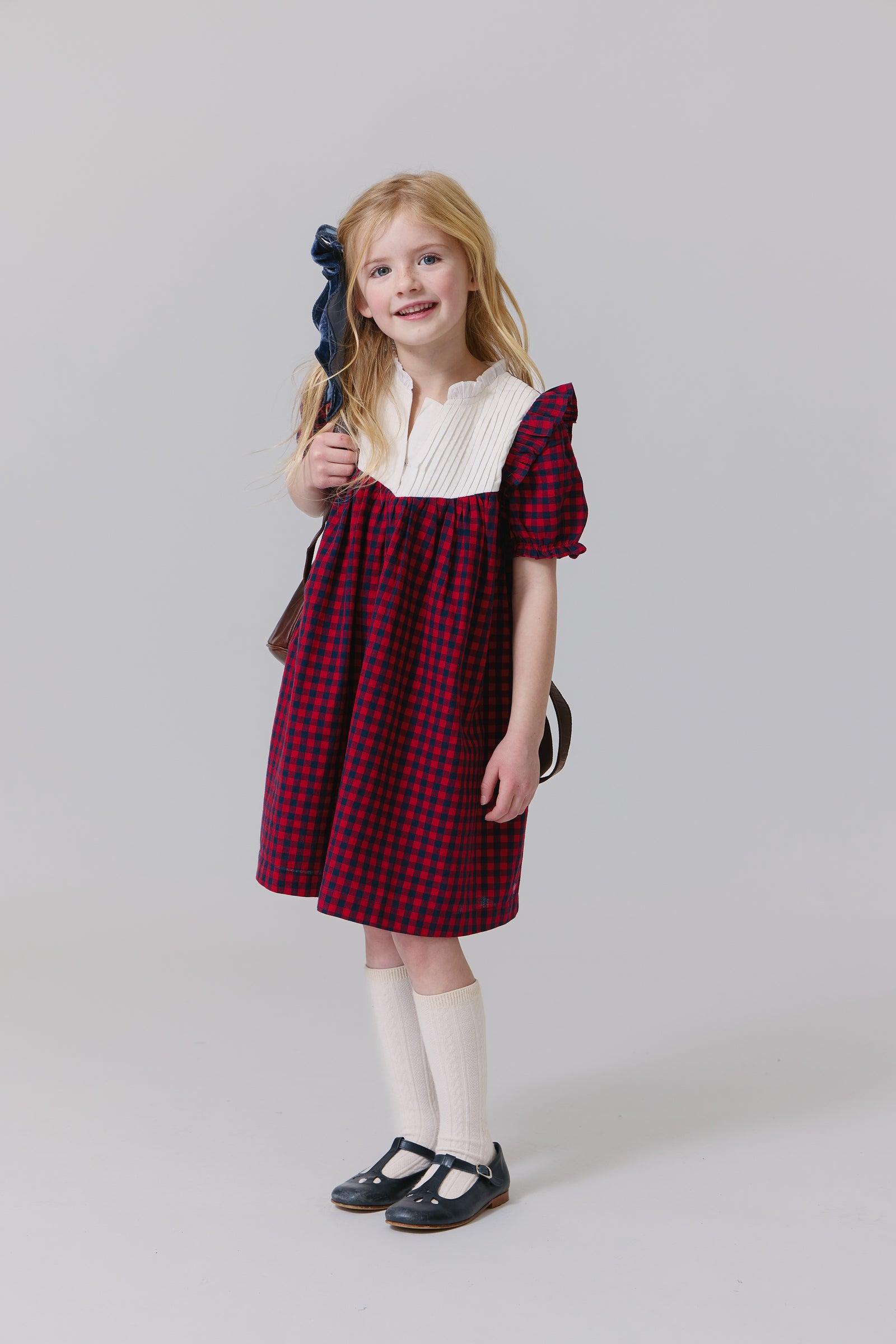 Imogen Dress | Red Blue Check