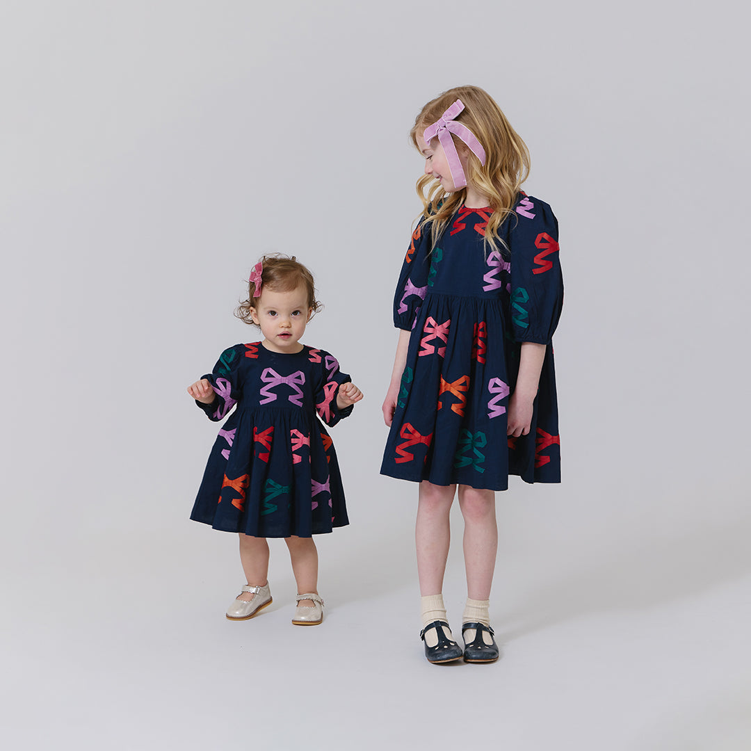 Brooke Dress | Multi Bow Applique