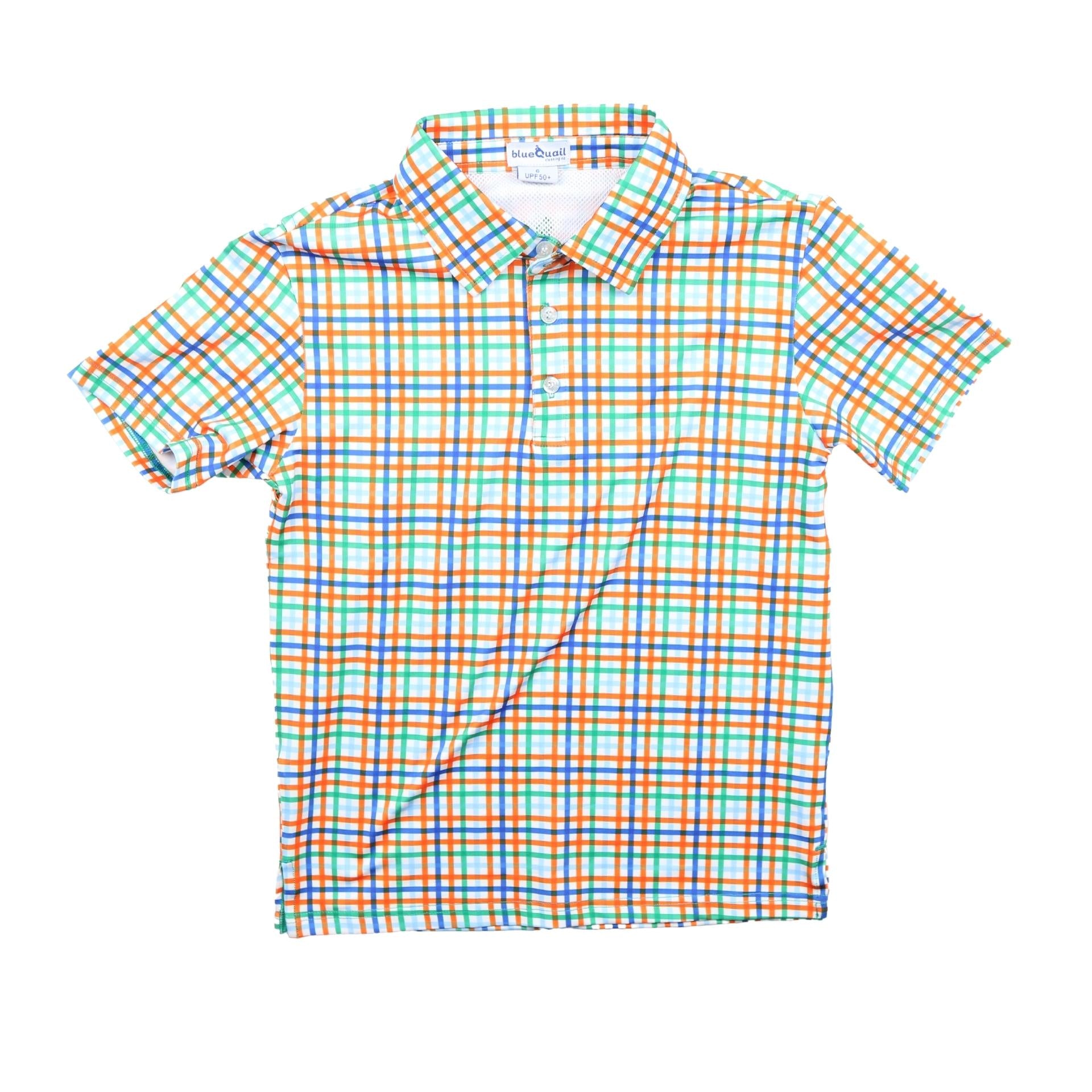 Spring Plaid Polo Short Sleeve Shirt