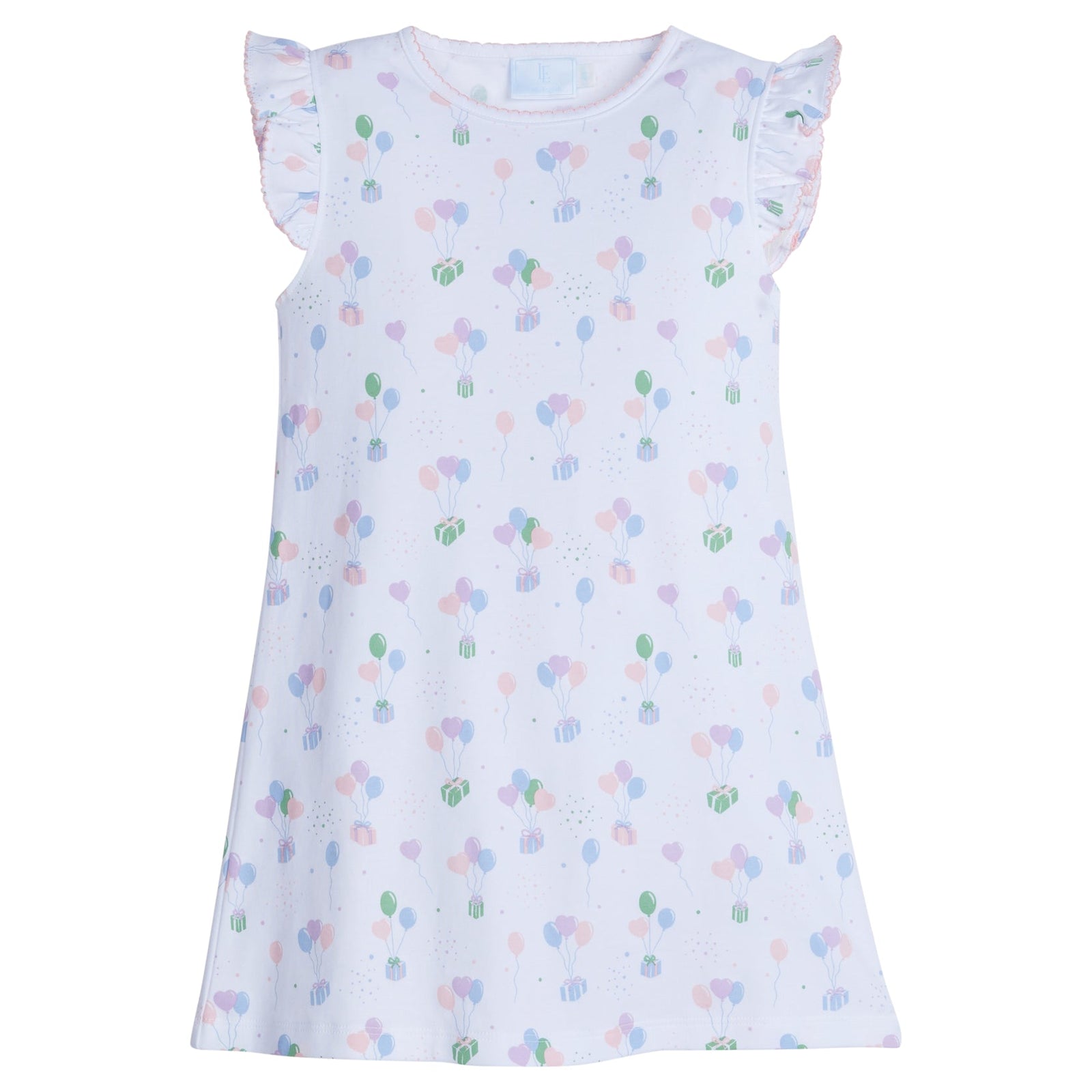 Printed Angel Sleeve Dress | Pink Balloons