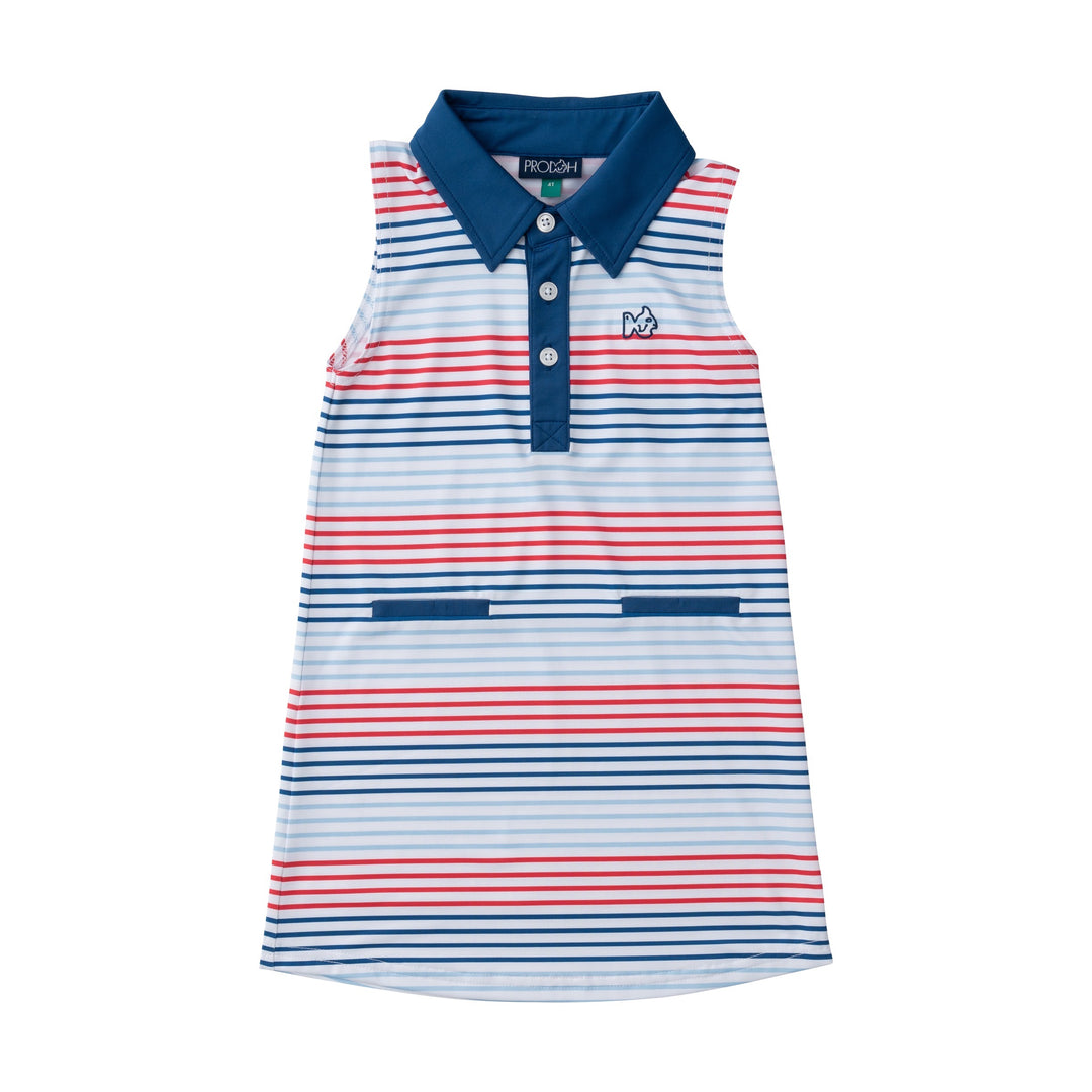 Sleeveless Pro Performance Polo Dress | American Stripe