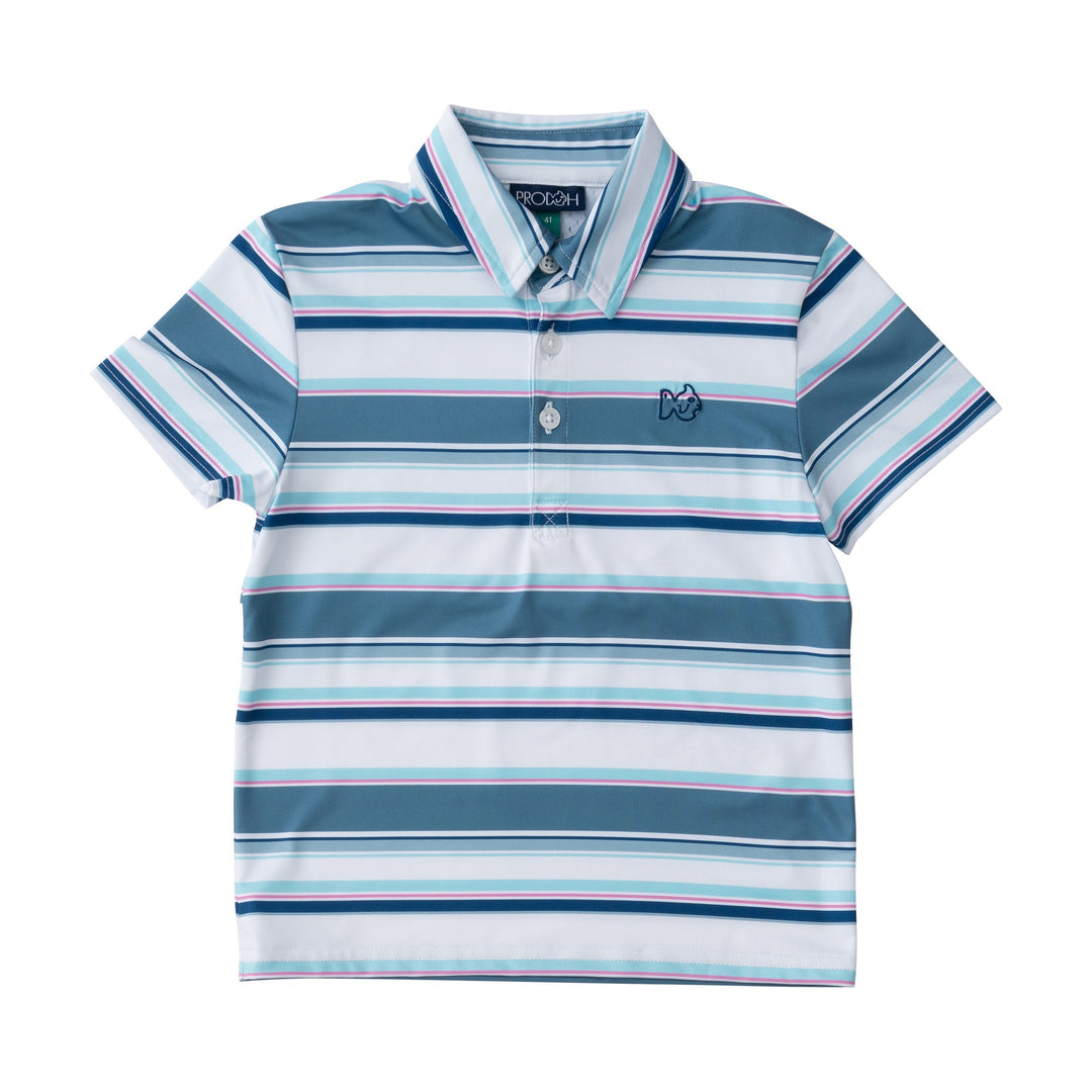 Short Sleeve Pro Performance Polo | Provincial Blue Multi Stripe