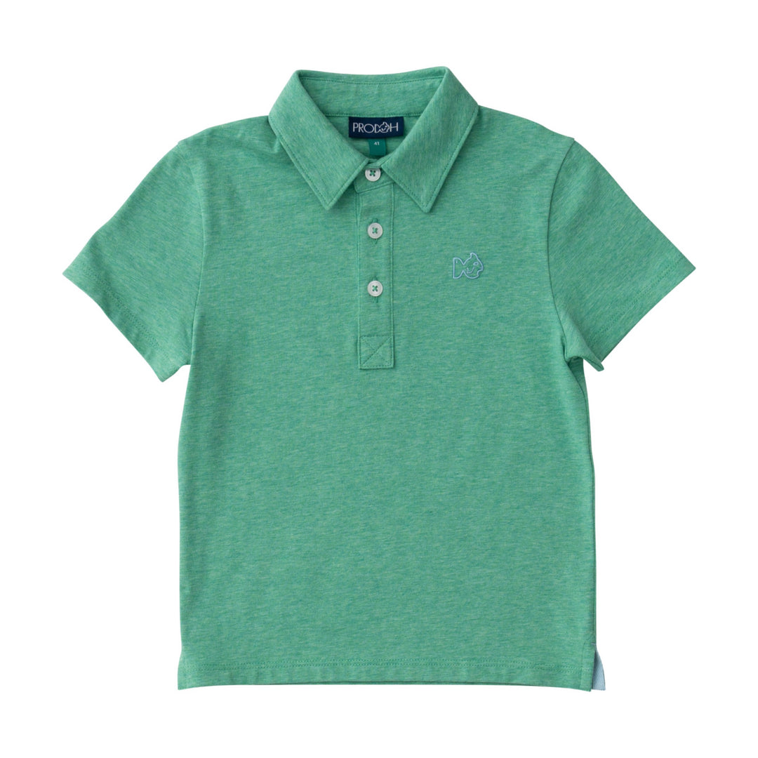 Short Sleeve Heathered Polo Shirt | Green Spruce Heather