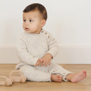 Cozy Knit Jumpsuit | Heathered Blue