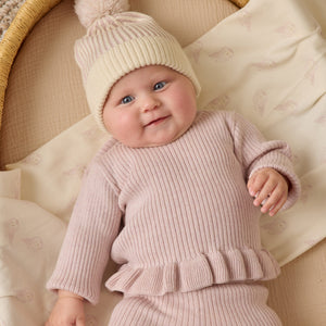 Rib Knit Peplum Top | Lilac