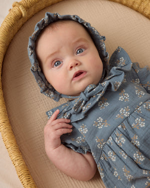 Collared Romper | Blue Floral