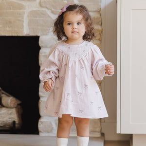 V Smocked Dress | Bows