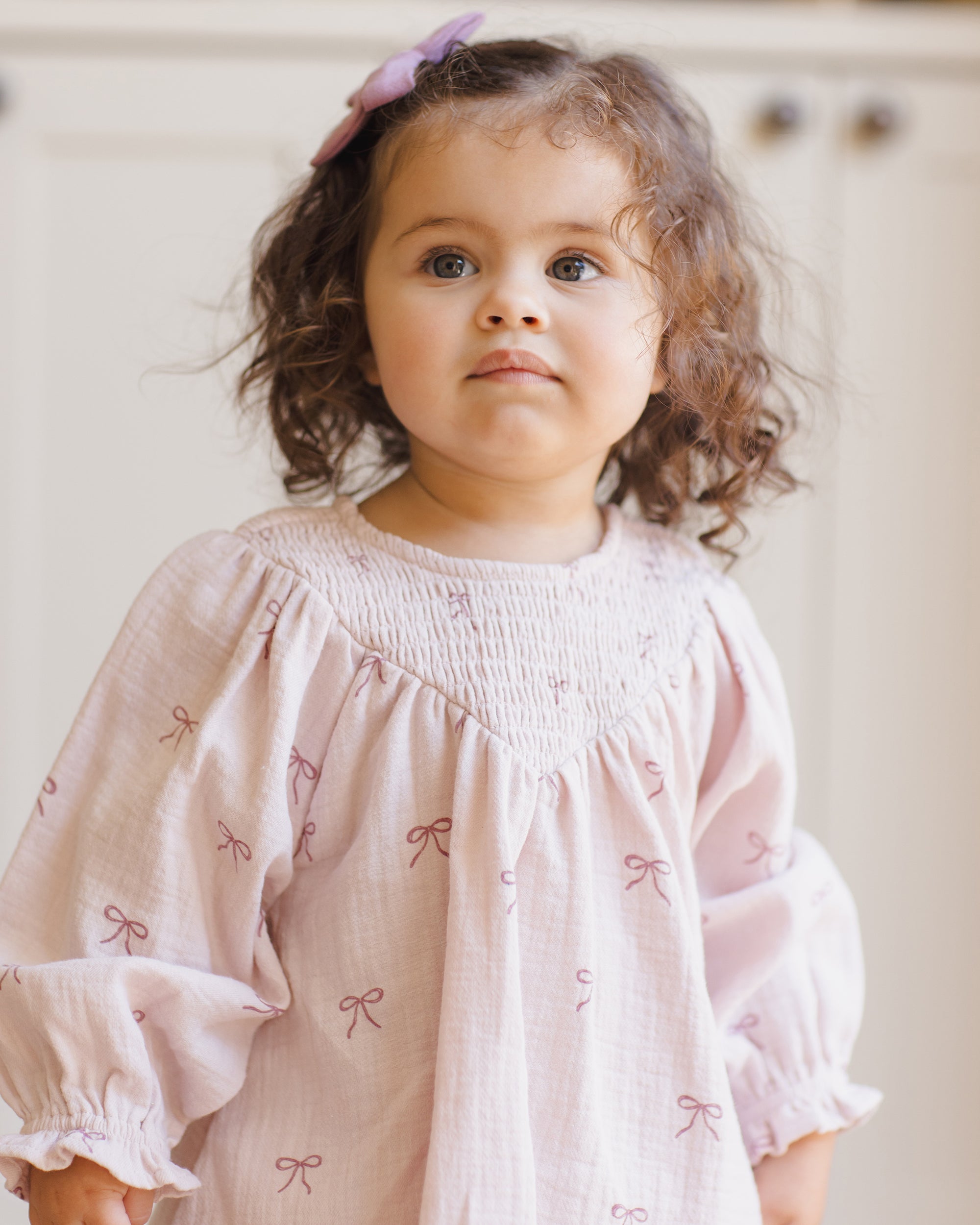 V Smocked Dress | Bows