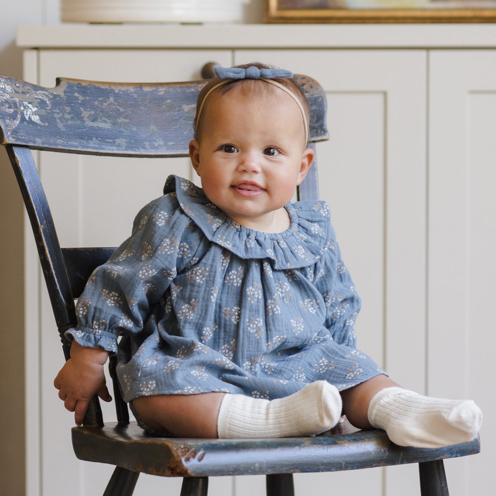 Long Sleeve Isla Dress | Blue Floral