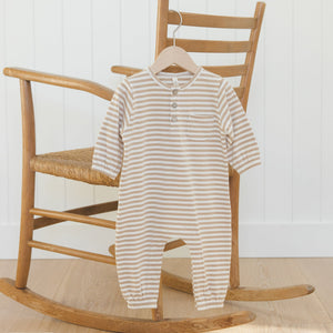 Long Sleeve Pocket Jumpsuit | Gold Stripe