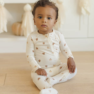 Bamboo Zip Footie | Pumpkins