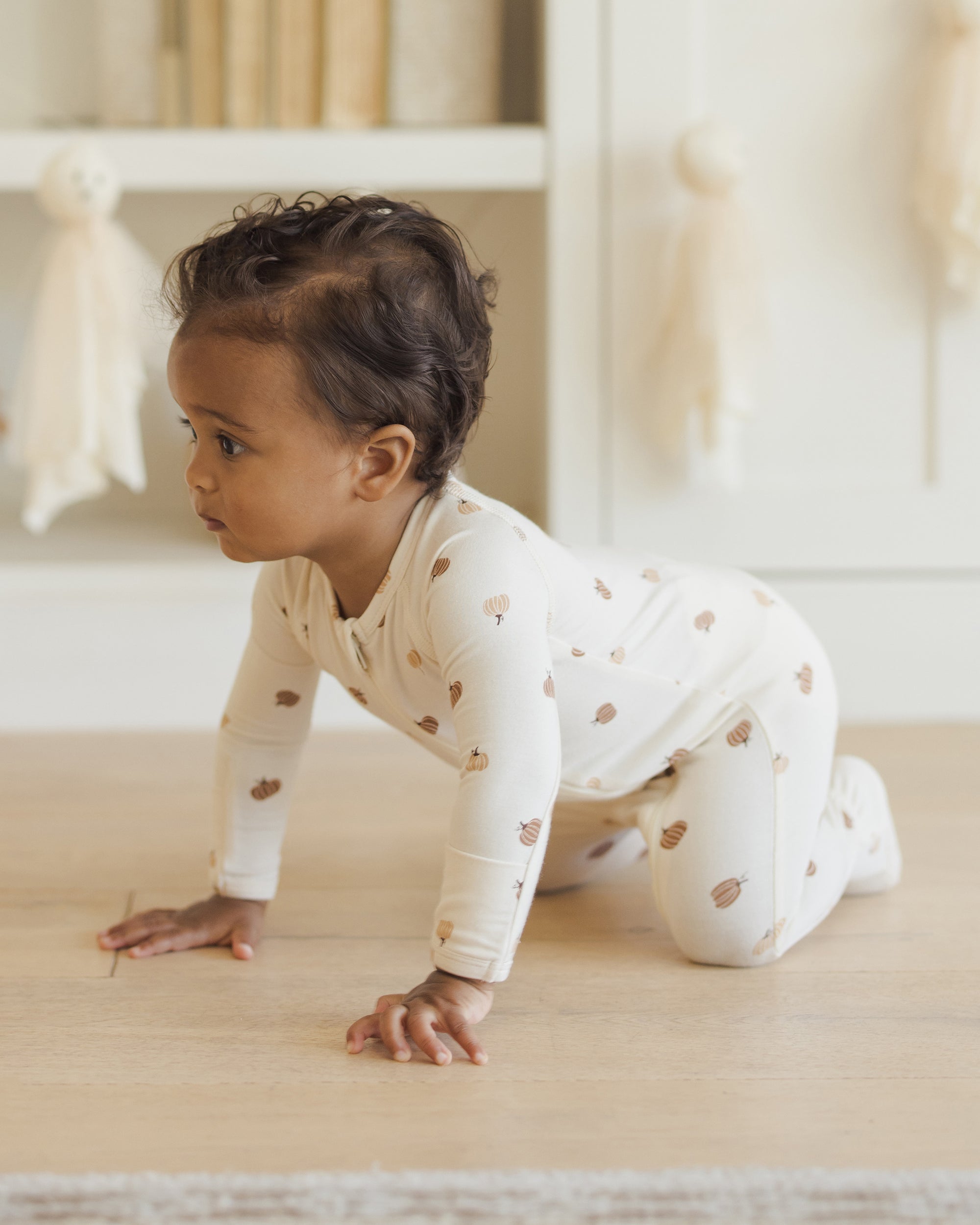 Bamboo Zip Footie | Pumpkins