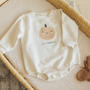 Crewneck Bubble Romper | Pumpkin