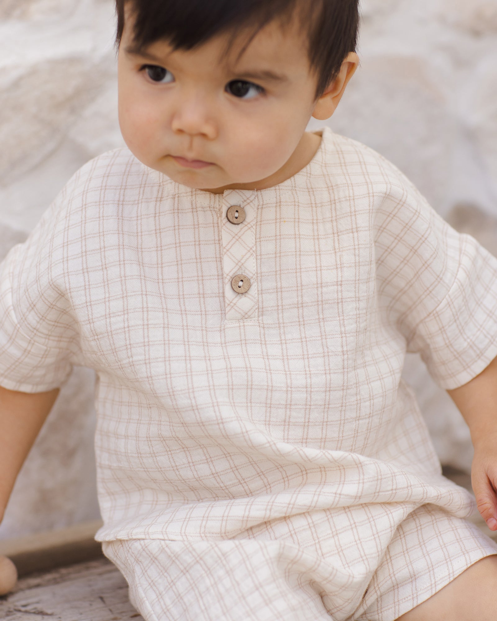 Woven Boxy Top + Short Set | Oat Check