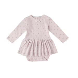 Pointelle Skirted Bodysuit | Lilac Ditsy