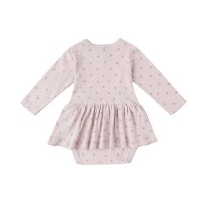 Pointelle Skirted Bodysuit | Lilac Ditsy