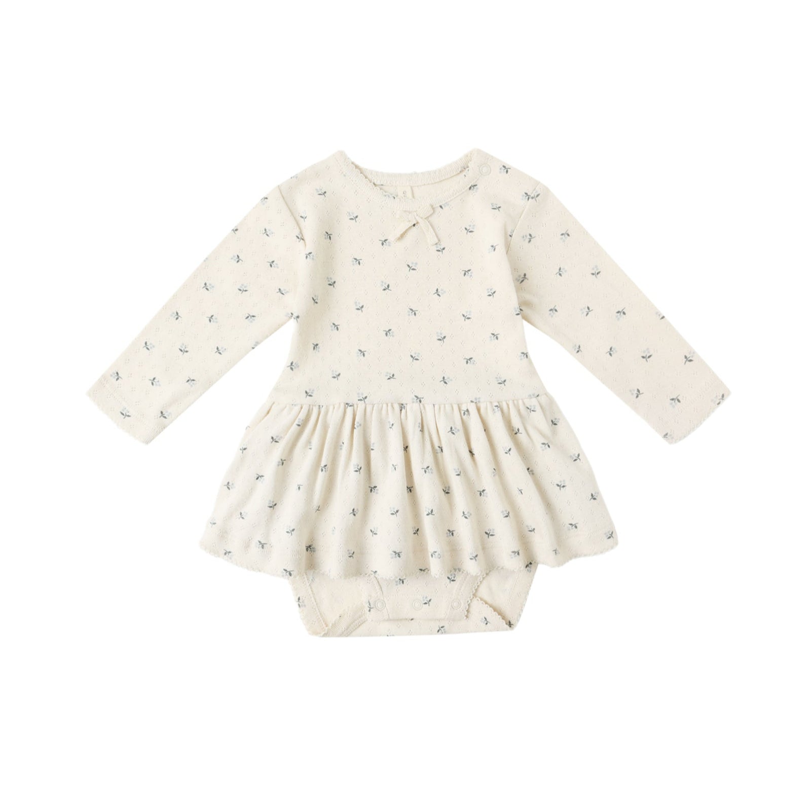 Pointelle Skirted Bodysuit | Blue Ditsy