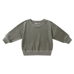 Velour Relaxed Sweatshirt | Forest