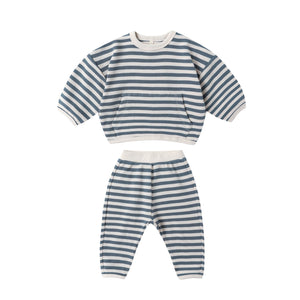 Waffle Slouch Set | Ocean Stripe