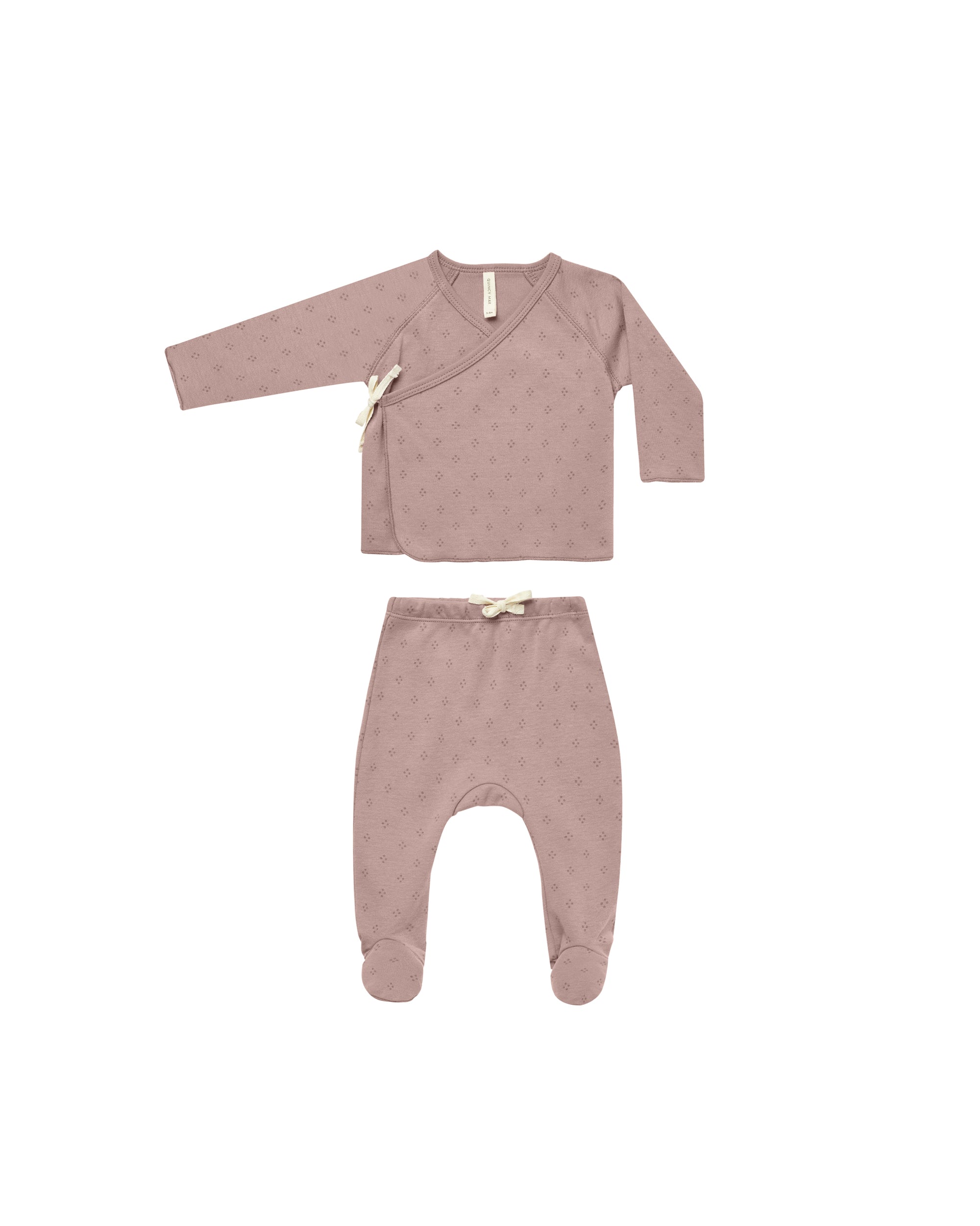 Wrap Top + Footed Pant Set | Dotty