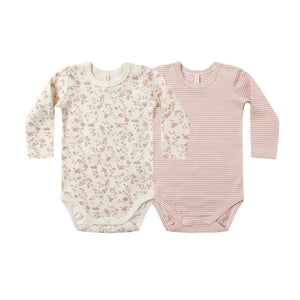 Jersey Bodysuit | French Garden or Rose Micro Stripe