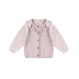 Ruffle Collar Cardigan | Lilac