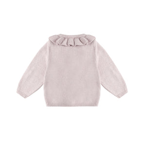 Ruffle Collar Cardigan | Lilac