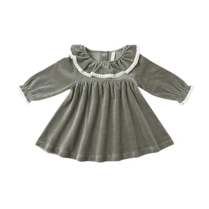 Velour Baby Dress | Forest