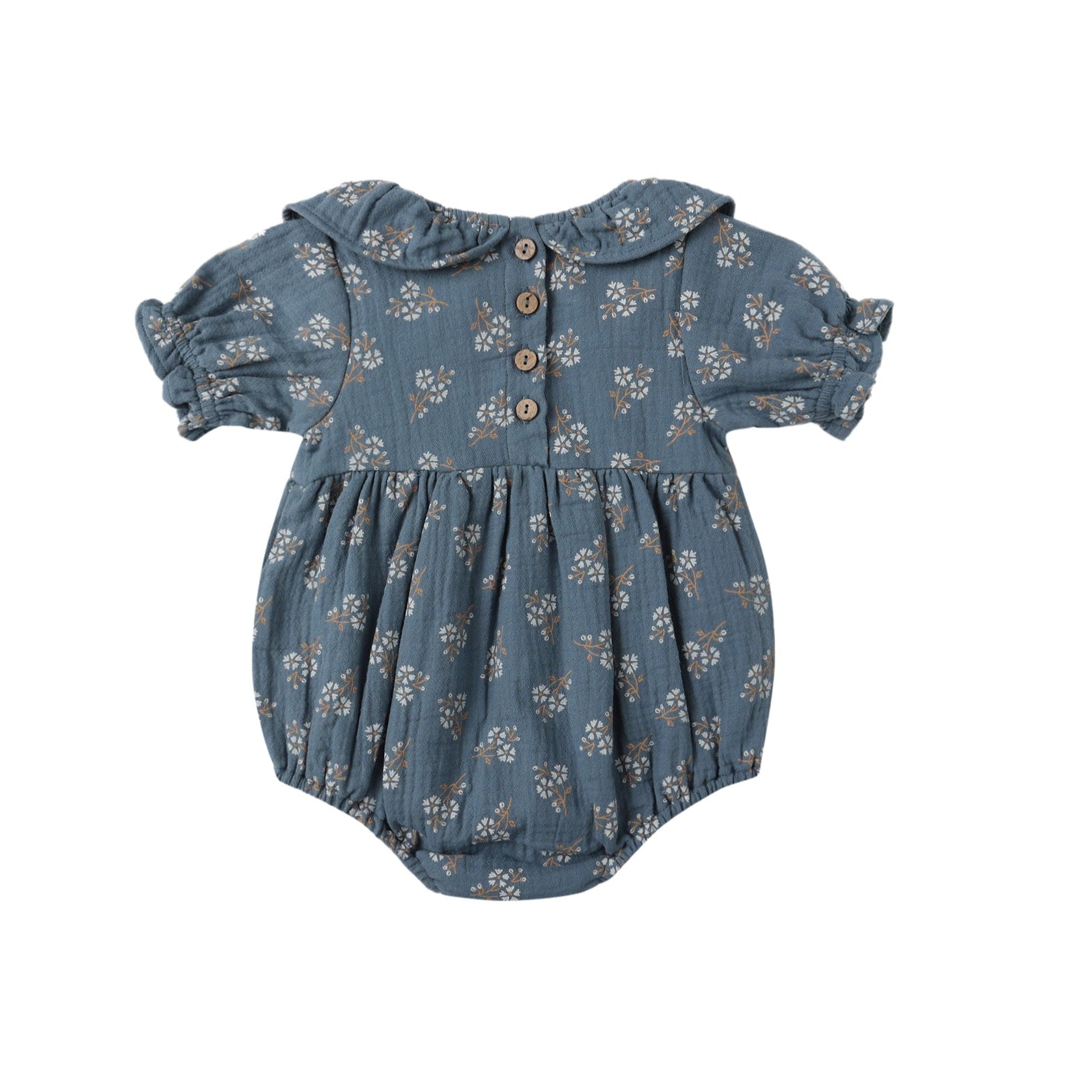 Collared Romper | Blue Floral