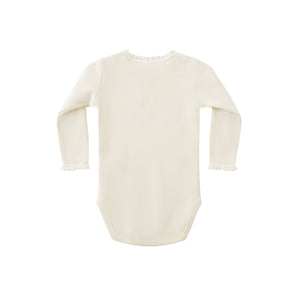 Waffle Long Sleeve Bodysuit | Natural
