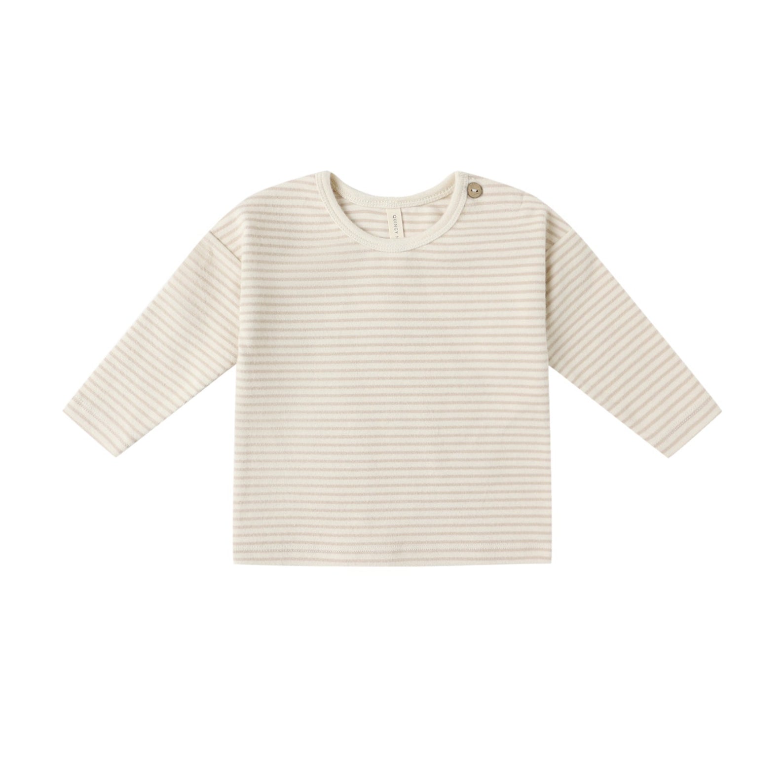 Long Sleeve Tee | Oat Micro Stripe