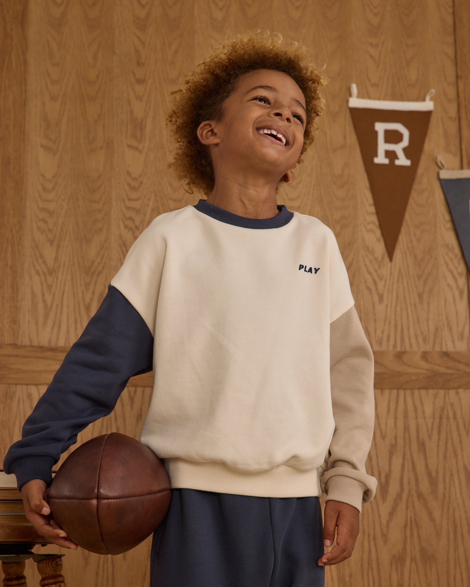 Relaxed Sweatshirt | Navy Color Block