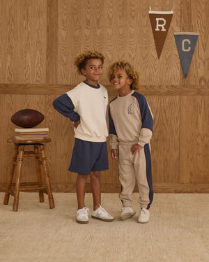 Relaxed Sweatshirt | Navy Color Block