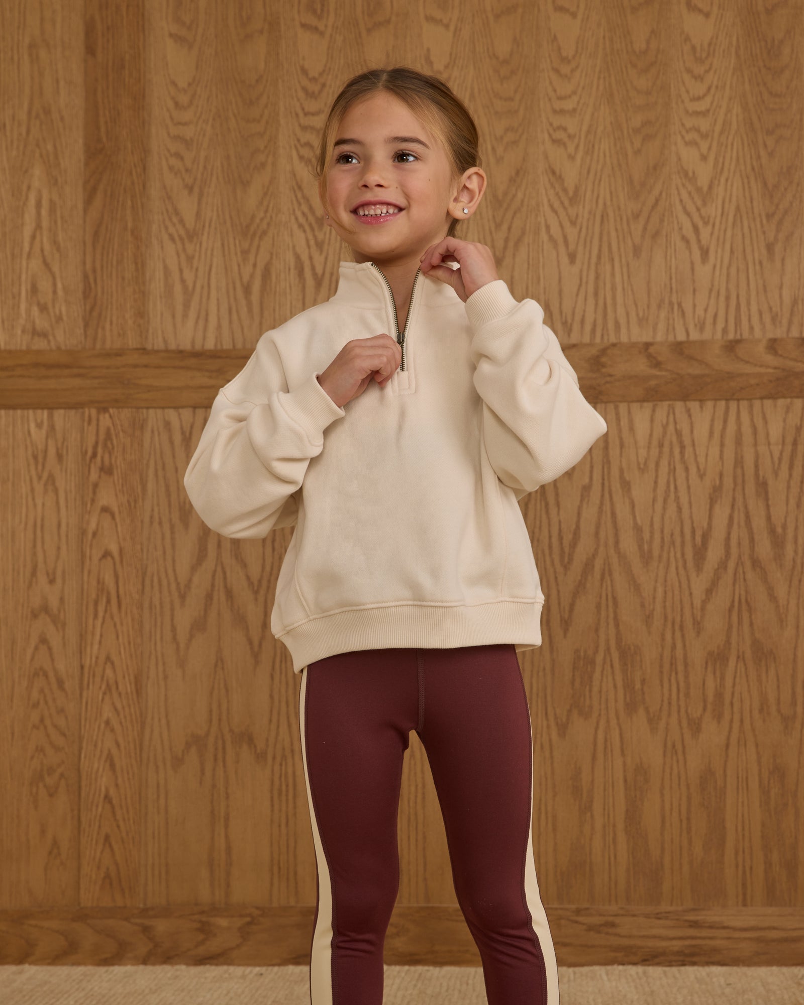 Half Zip Sweatshirt | Natural