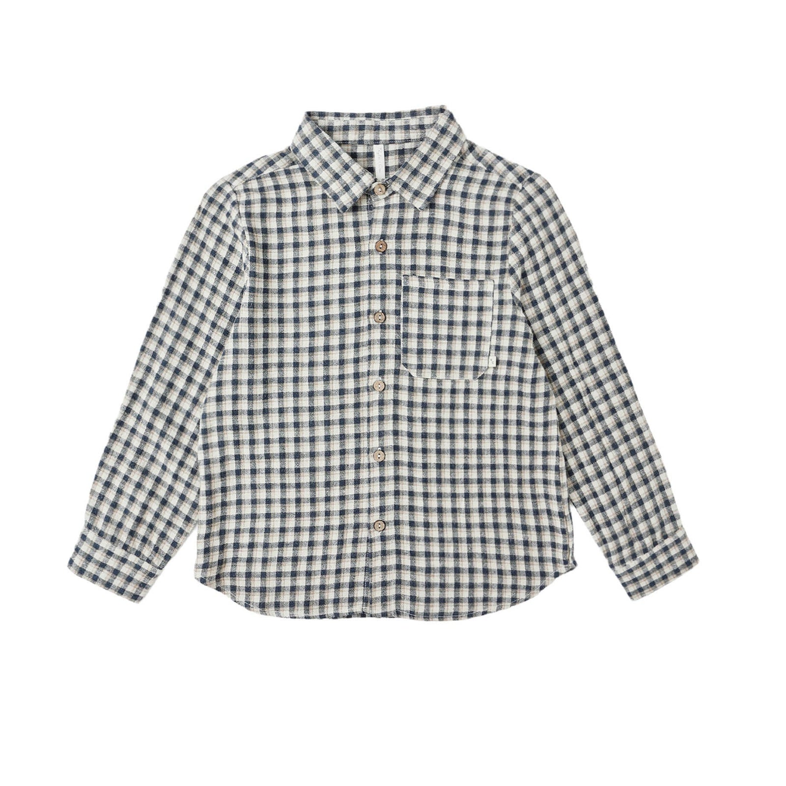 Collared Long Sleeve Shirt | Navy Check