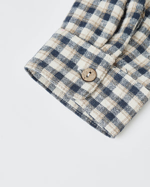 Collared Long Sleeve Shirt | Navy Check