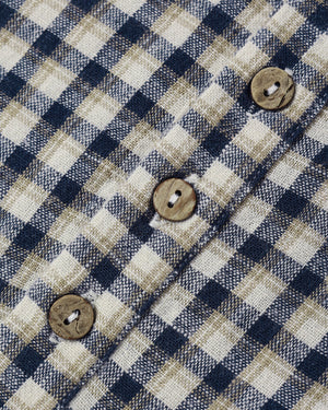 Long Sleeve Woven Jumpsuit | Navy Check