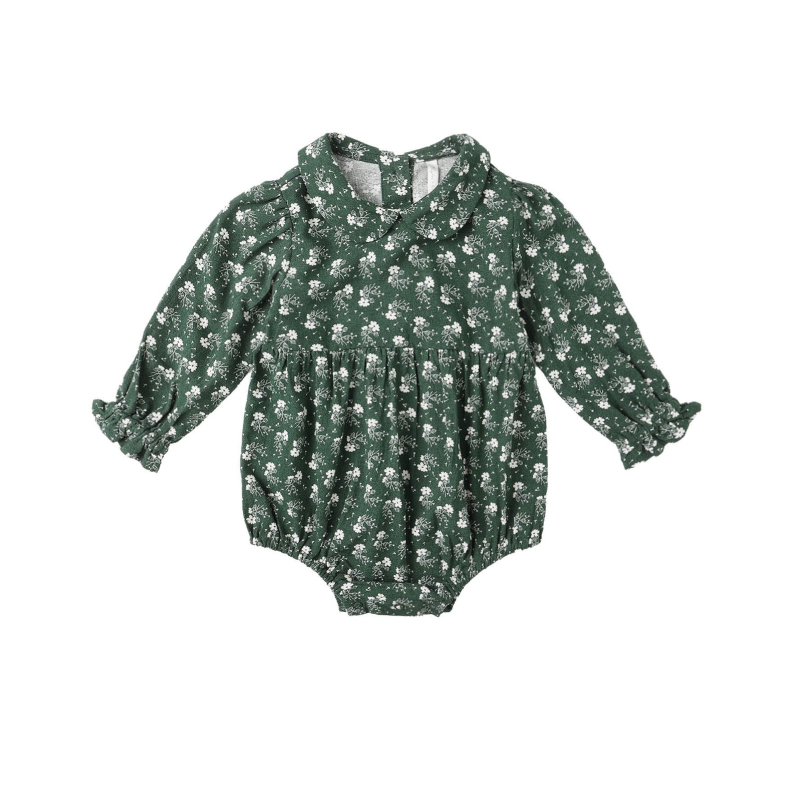 Cora Romper | Green Ditsy