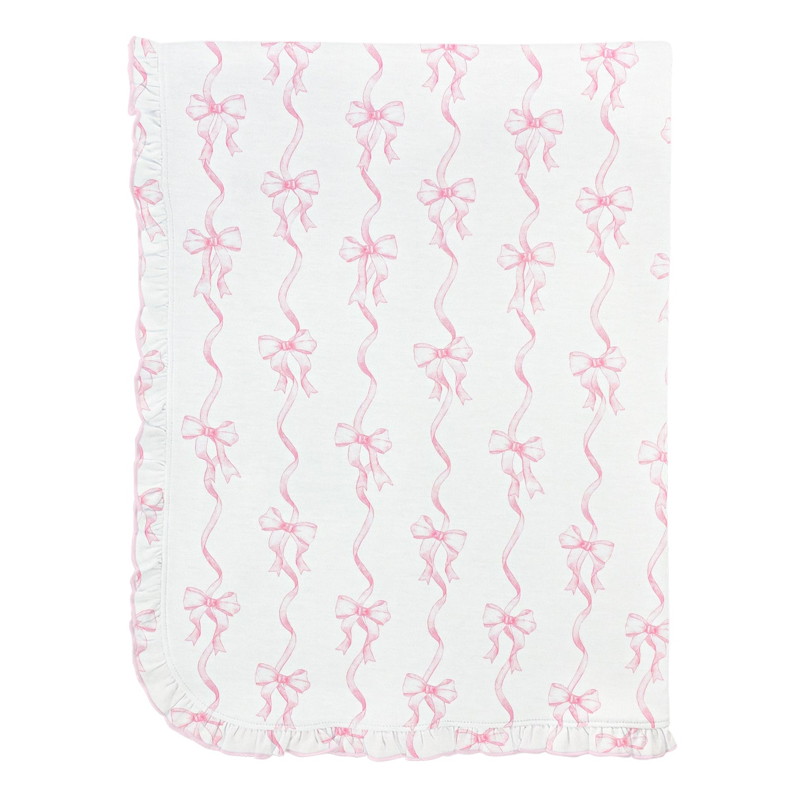 Coquette Bows Printed Blanket with Ruffle