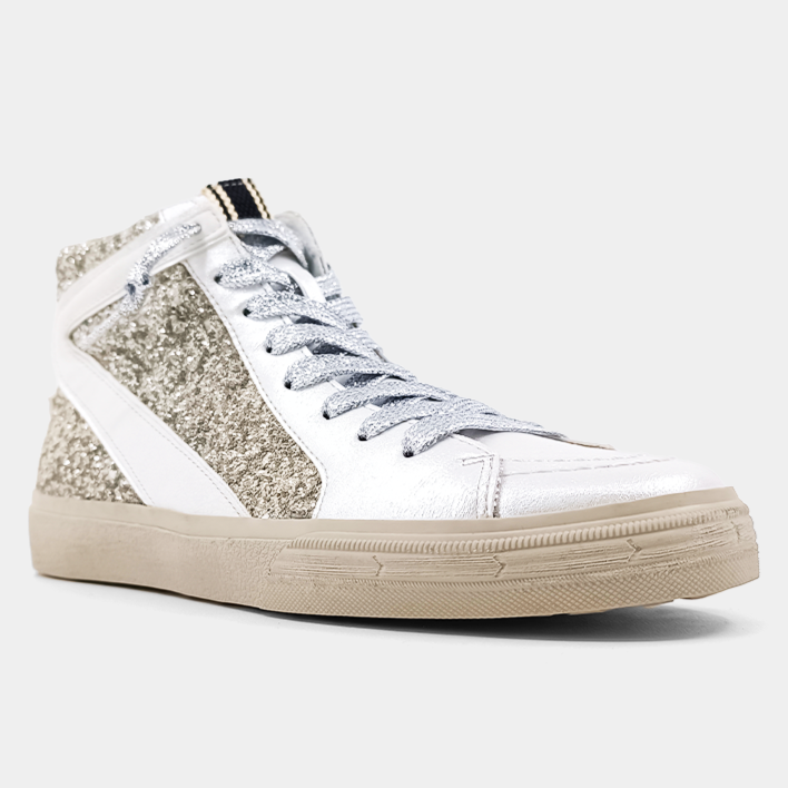 Rooney Toddler and Kids High-Top Sneaker | Pearl Glitter
