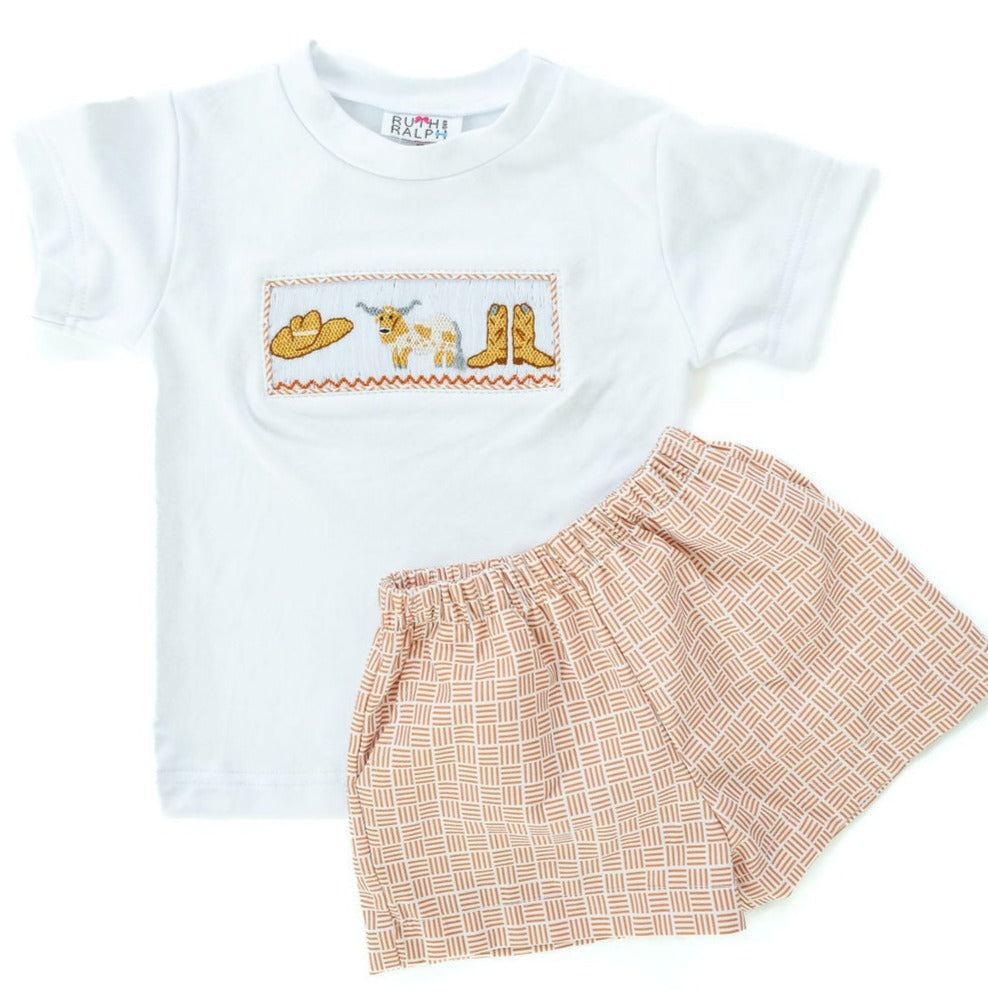 Welcome to Austin Beau Smocked Shorts Set