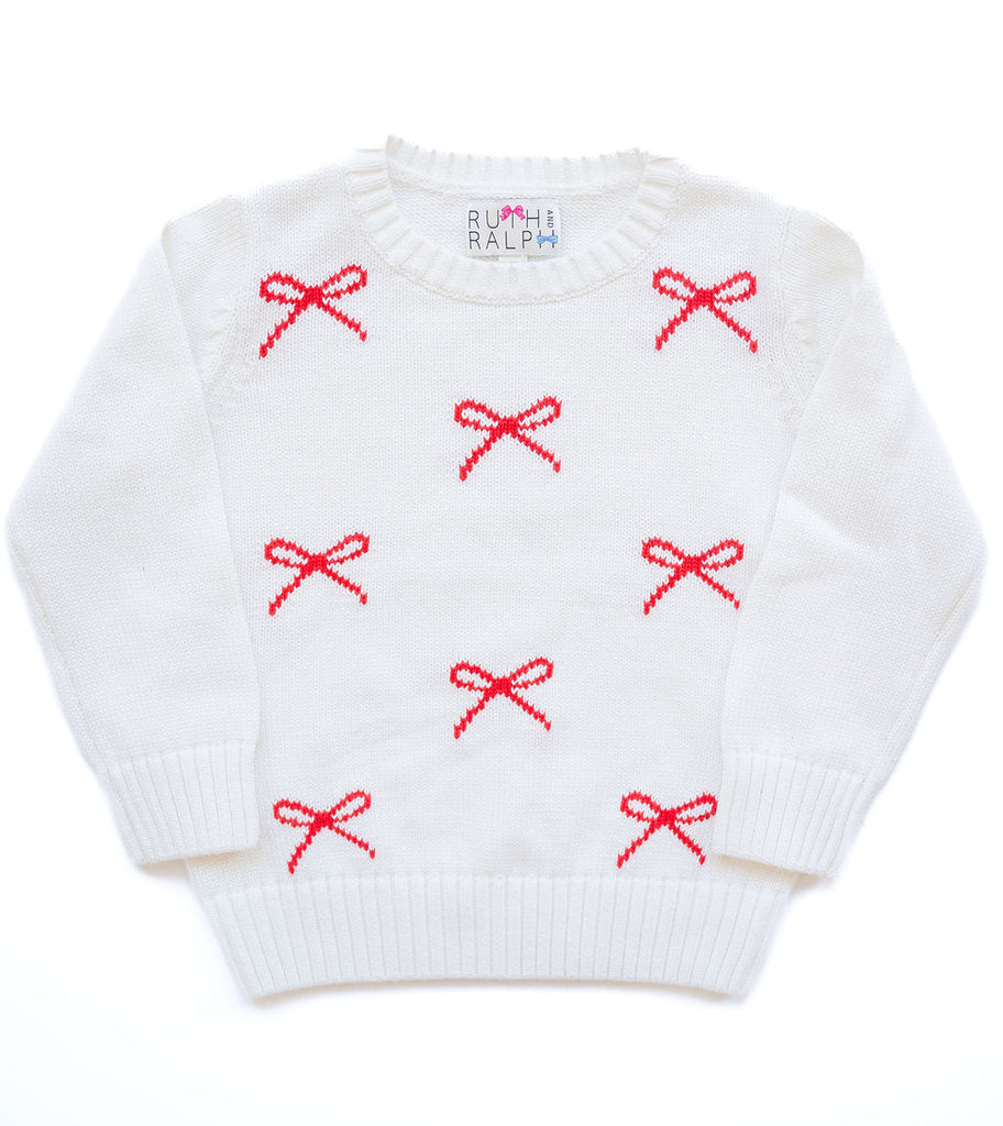 Red and White Bows Sarah Sweater