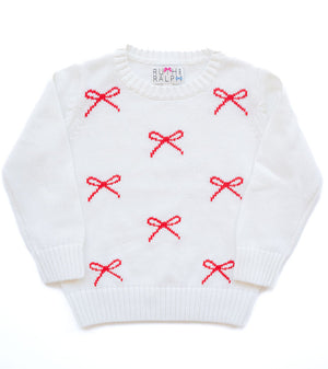 Red and White Bows Sarah Sweater