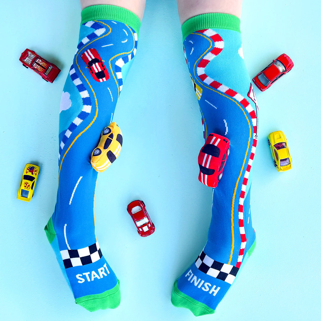 Racing Cars Crazy Socks with Plush Cars