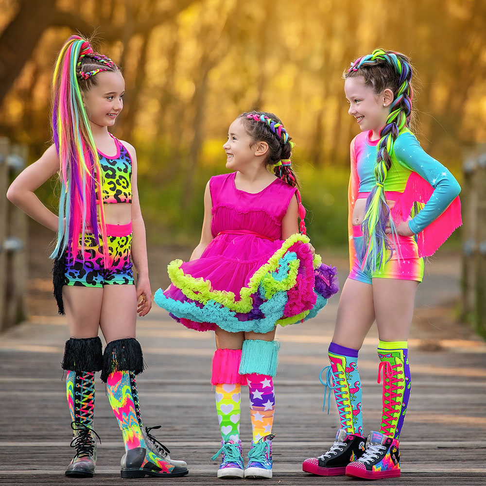 Rainbow Tie Dye Crazy Socks with Tassels