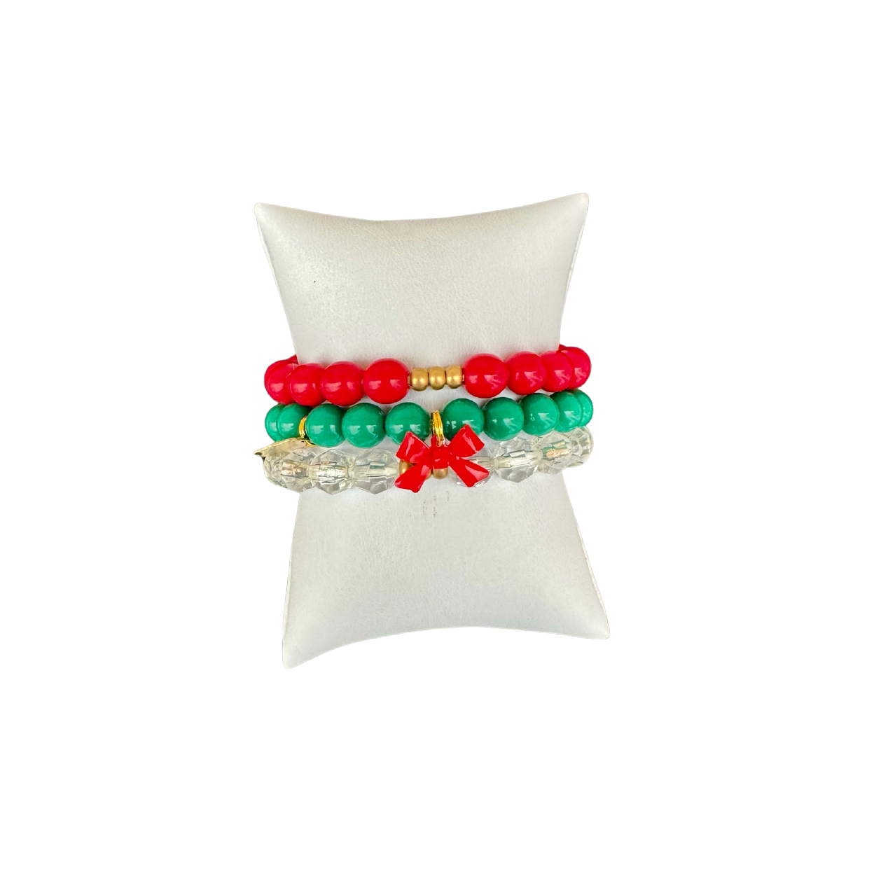 Red Bow Bracelet Stack