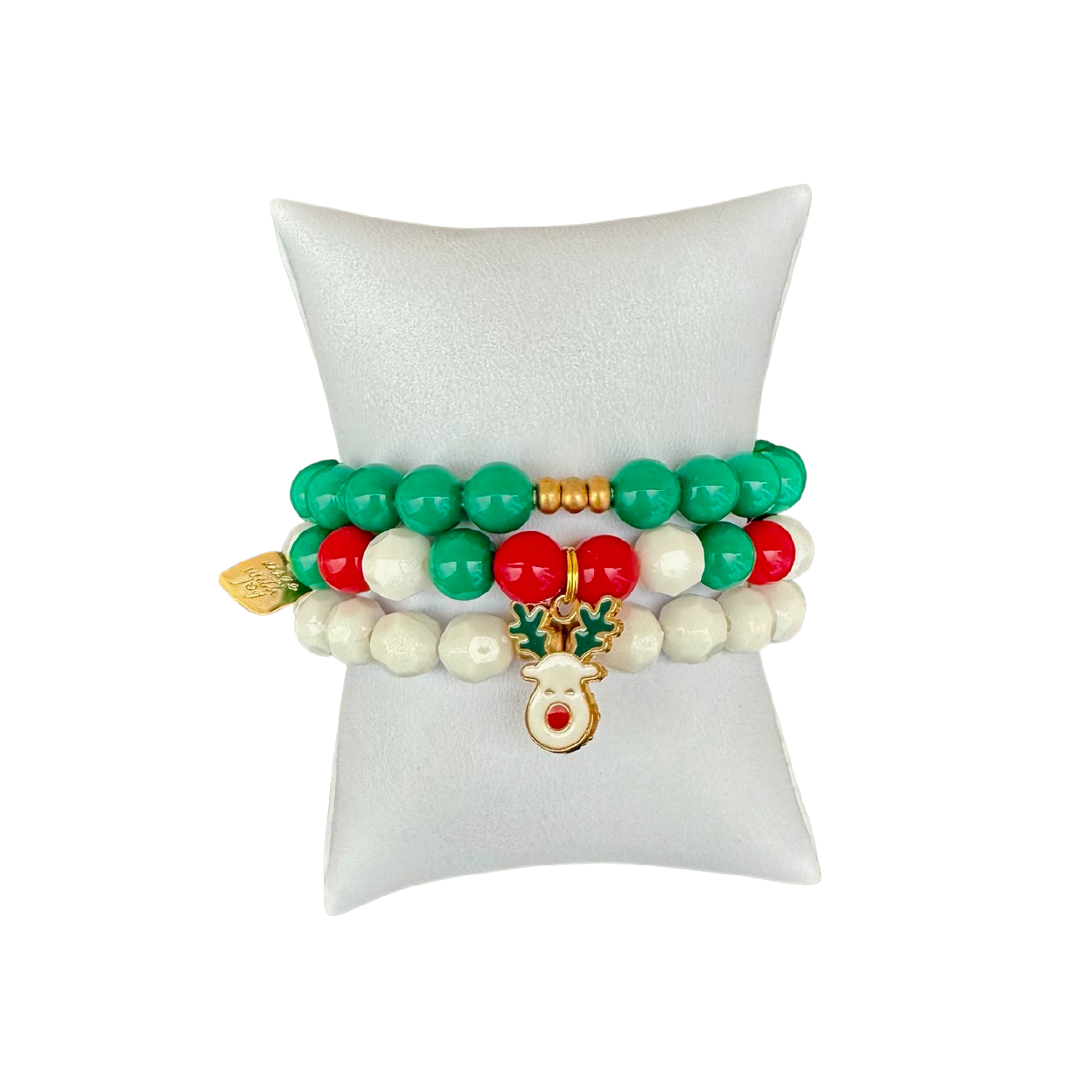 Red Nose Reindeer Bracelet Stack