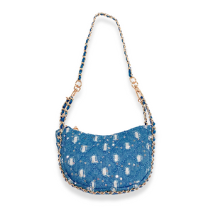 Denim Crescent Purse | Dark Blue
