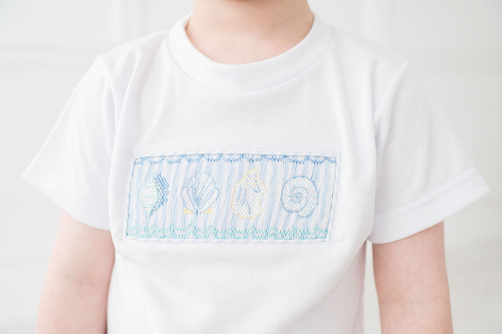 Seashells Smocked Beau T-Shirt and Shorts Set
